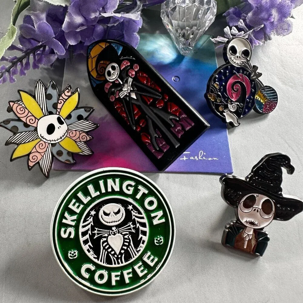 Jack Skellington Lapel Pin Nightmare Christmas Mickey Icon Brooch Accessories